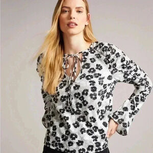 Ted Baker Taurius Mid-Grey Ruched Detail with Keyhole Top